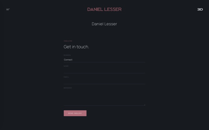 About and Contact, from a live Lesserspace gallery