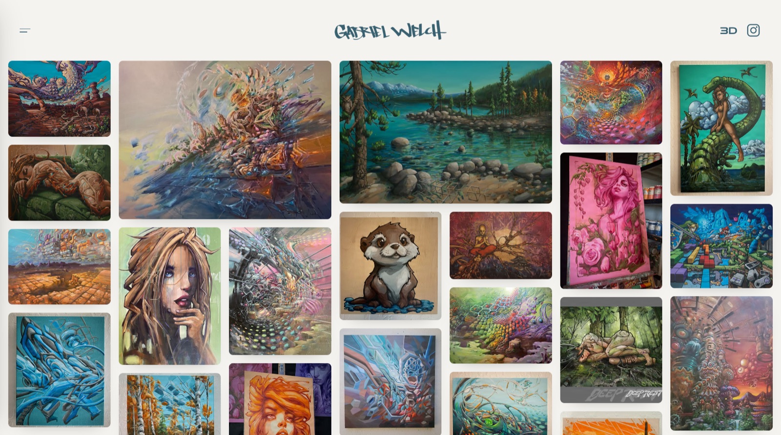 Gabriel Welch's wall, arranged by the artist